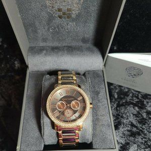 Vince Camuto Watch Brown Gold VC5001PL Stainless Steel H2O Resistant VC5001RGTT